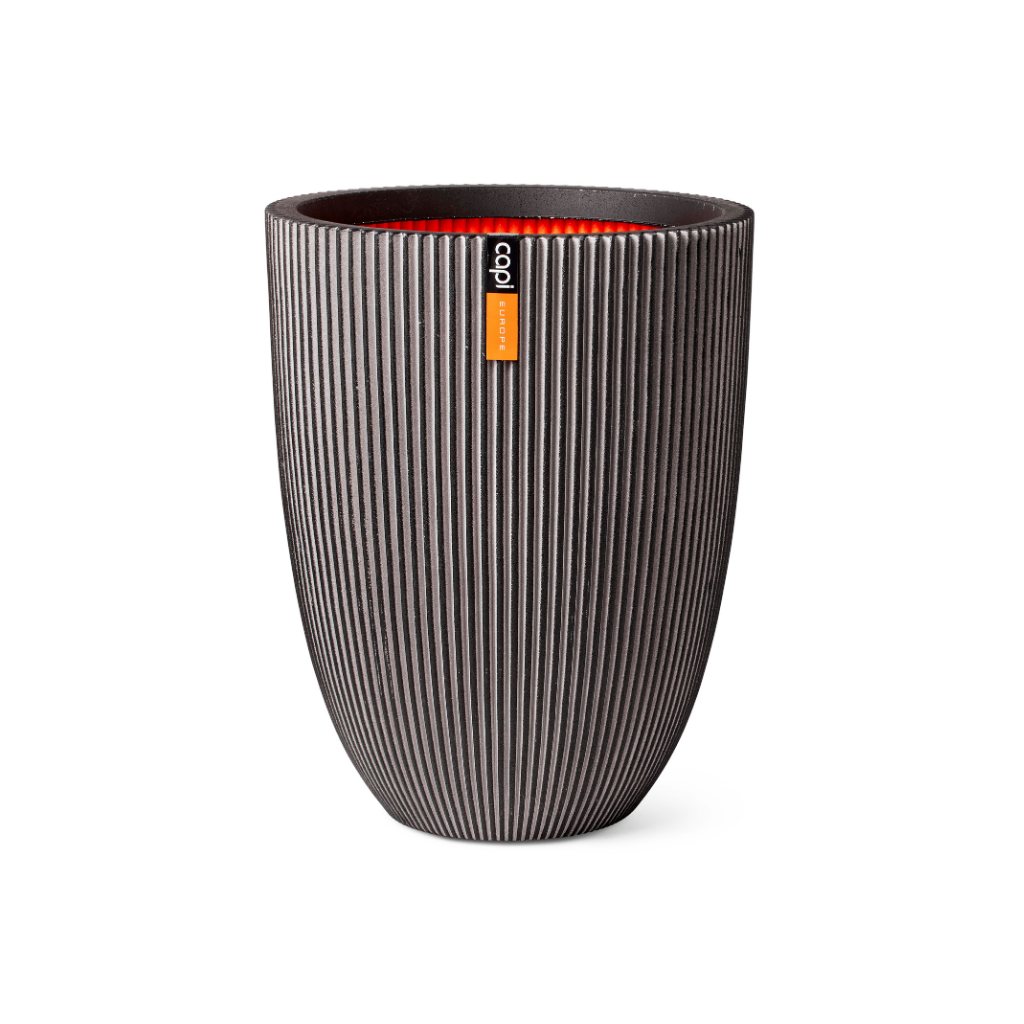 Capi Europe Vaas elegant laag Groove NL antraciet