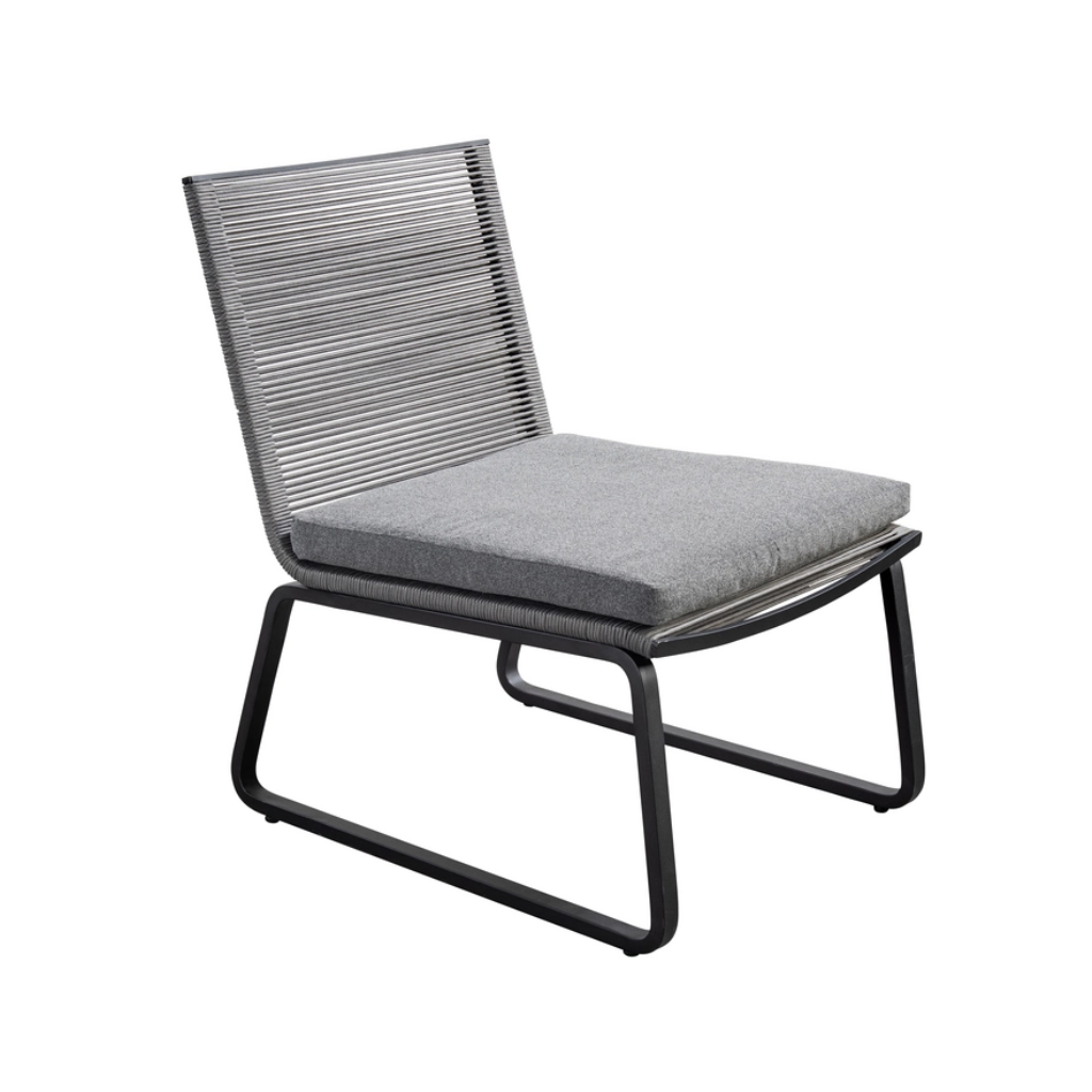 Yoi Loungestoel Kome Black Rope Dark Grey Kurai