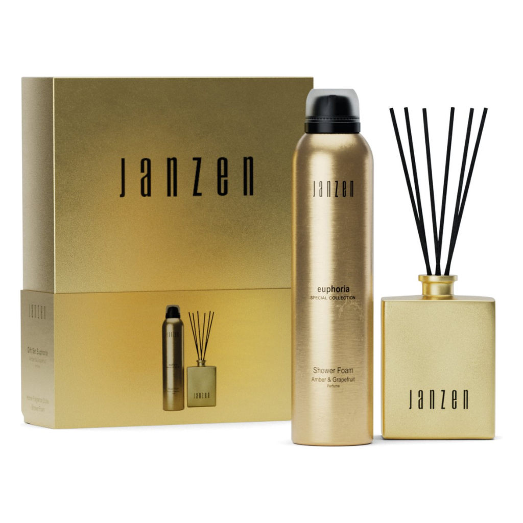 Janzen Giftset S Home & Body Euphoria shower foam en geurstokjes
