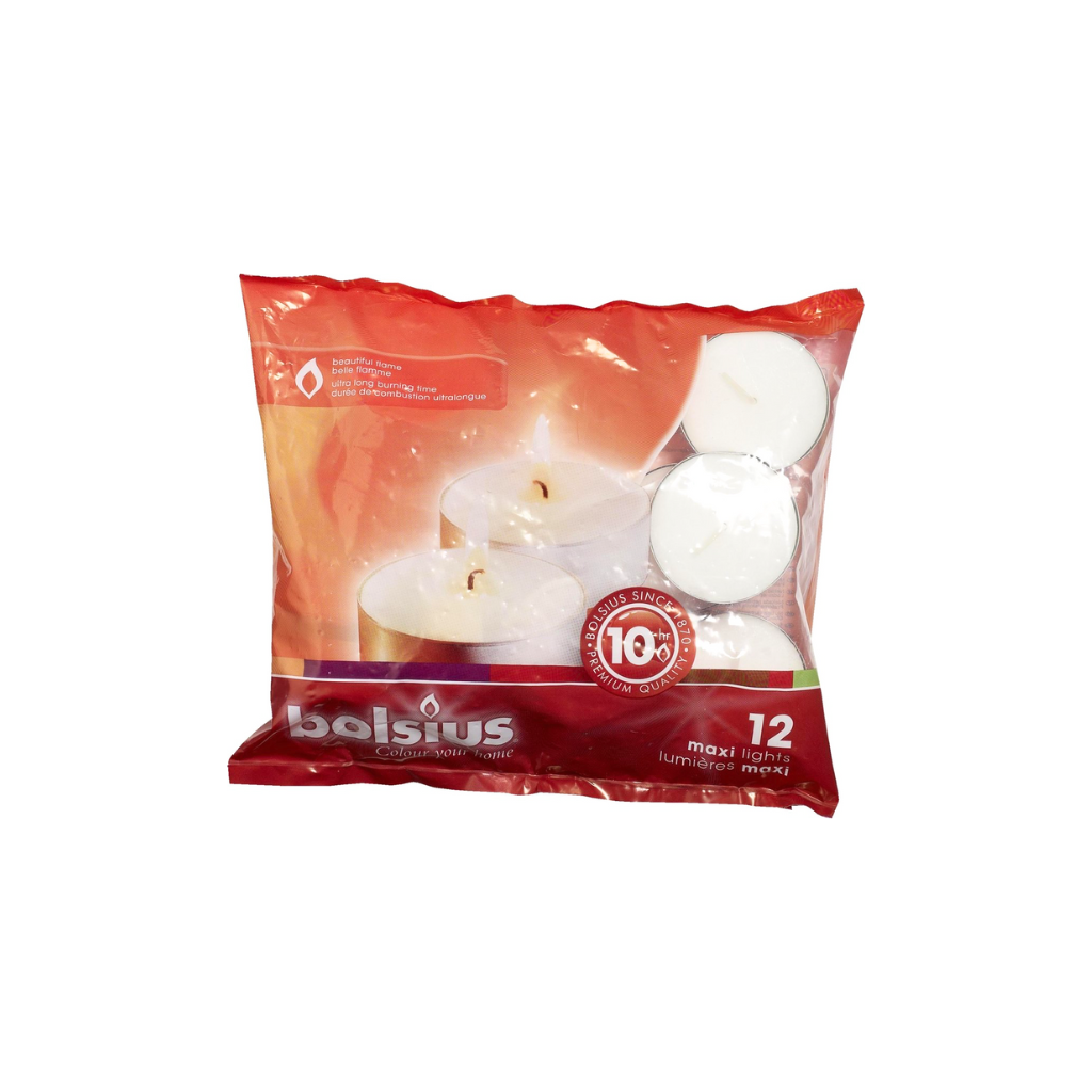Bolsius waxinelichten 12 stuks Wit