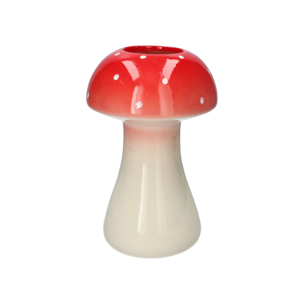 Vaas Paddenstoel rood witte stippen 18 x 28.5 cm