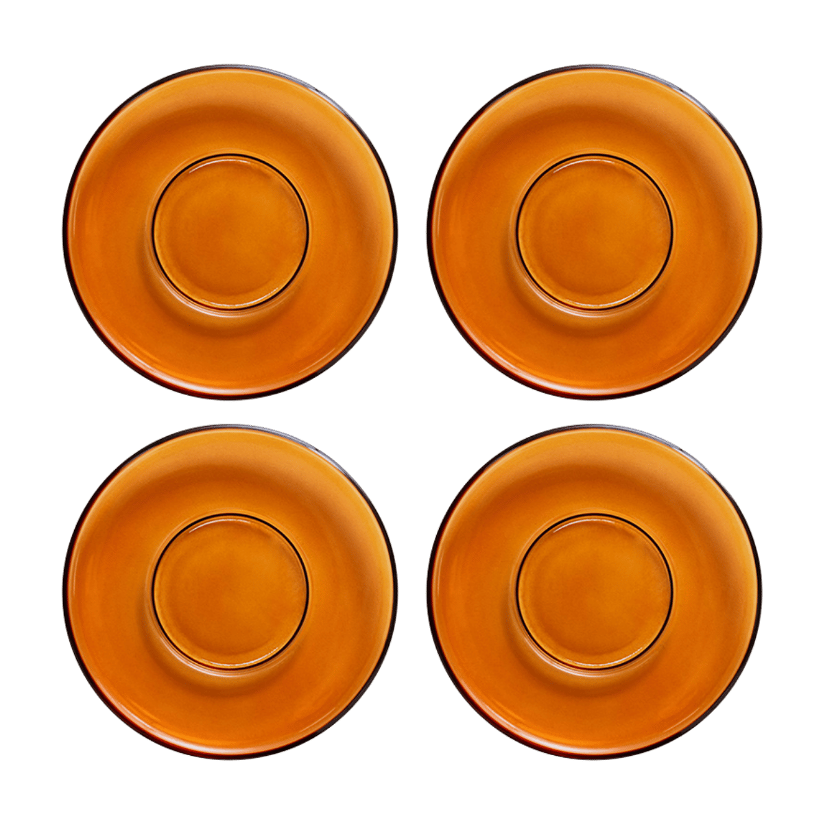 HKliving Schoteltje 70's Glassware Amber Brown 4 stuks 13 cm