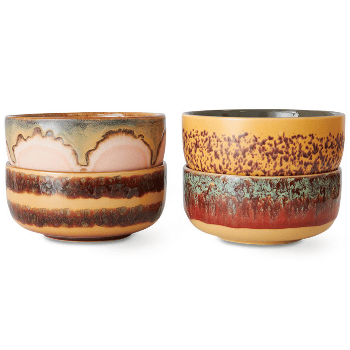 HKliving Desertkom 70's Ceramics Harbour 4 stuks 12.5 cm
