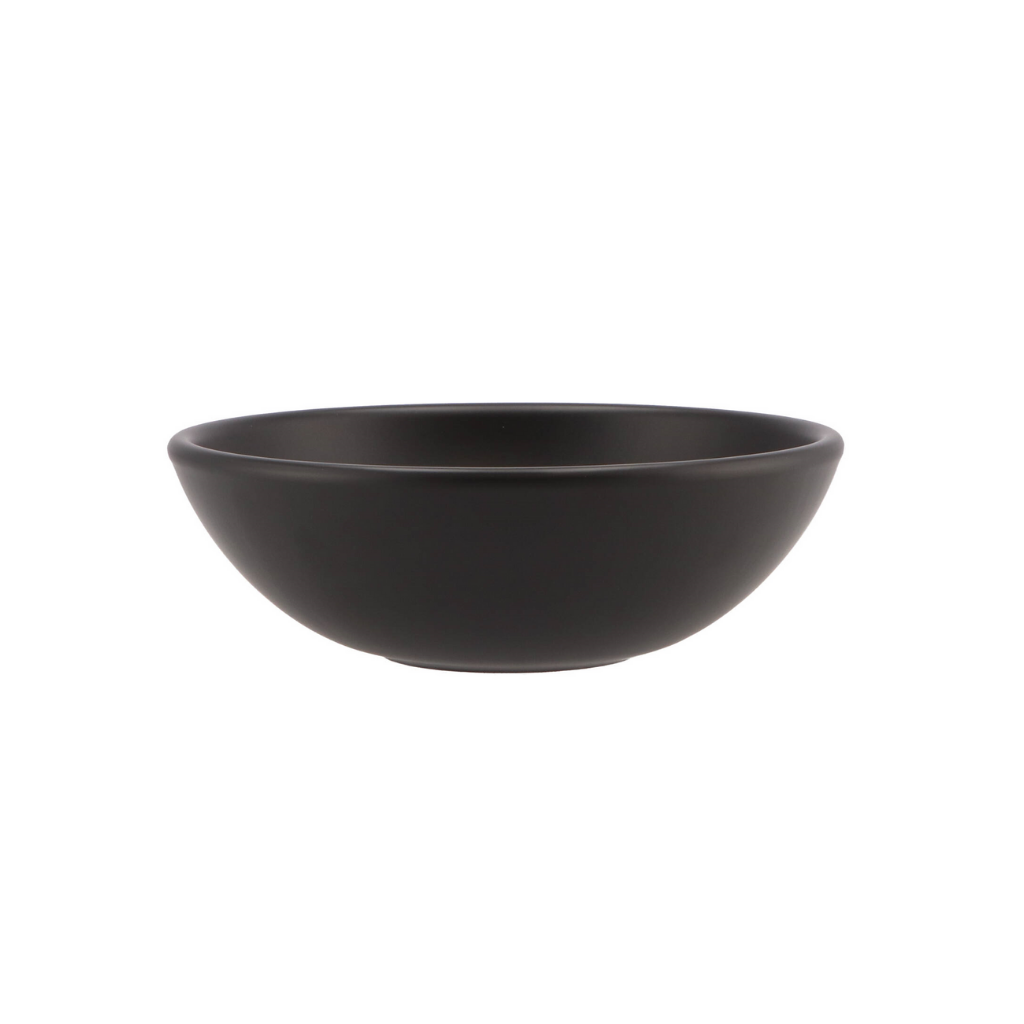 Vinci Mat Zwart Schaal Laag Bol 25 cm