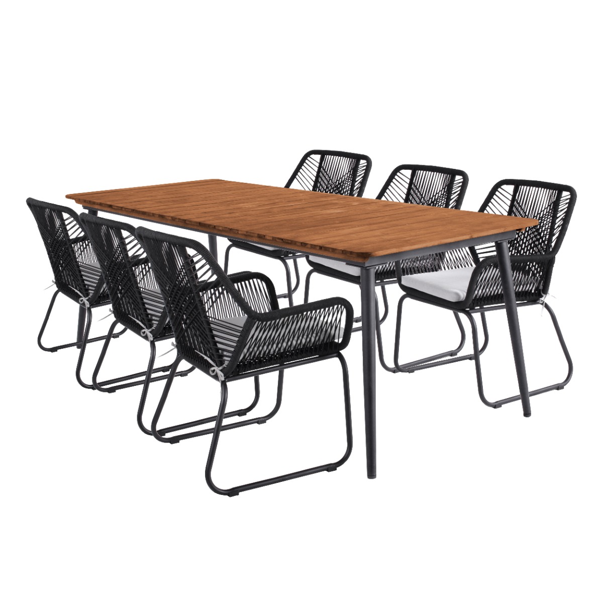 Ease up Diningset 6-zits Napoli Zwart