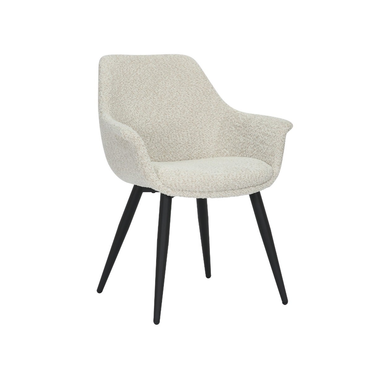 24Seven Eetkamerstoel Lucas Bouclé Offwhite 65 x 62 x 83 cm
