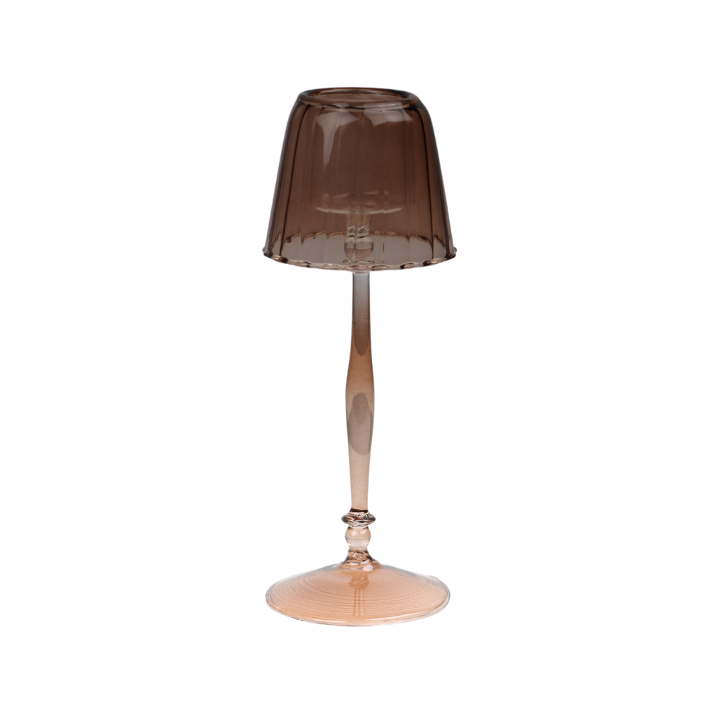Glazen lamp bruin 9 x 23 cm