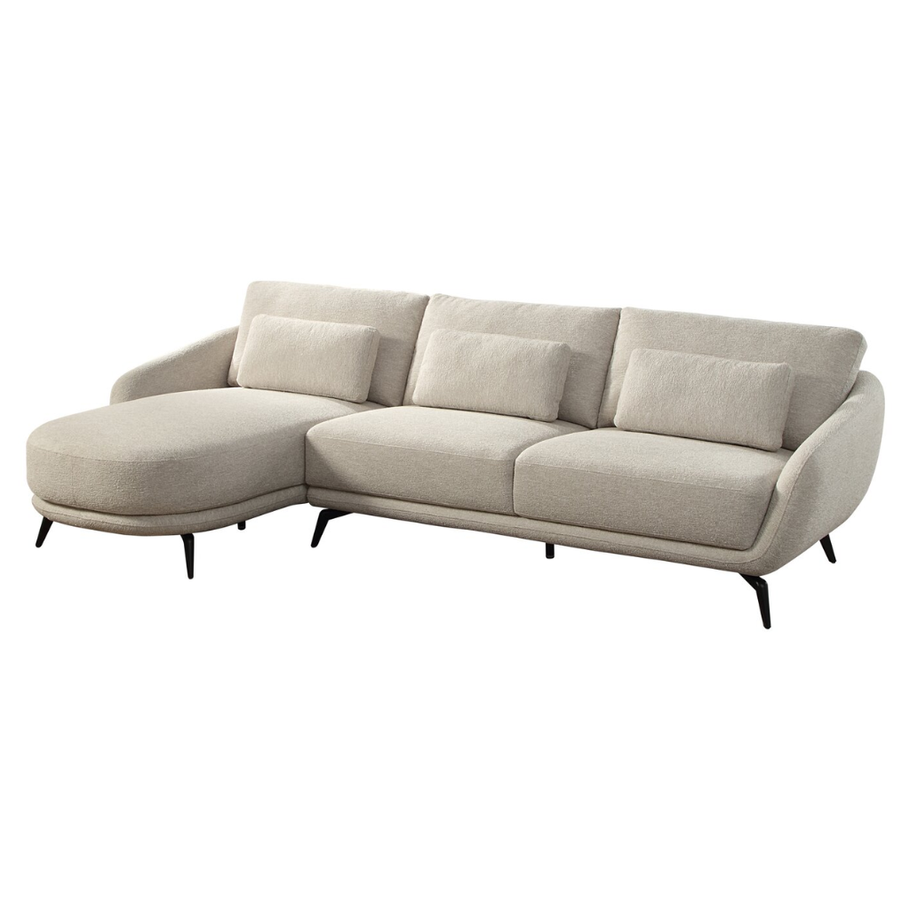 24Seven Hoekbank Lucca Driezits Links Beige 287 x 163 x 82.5 cm