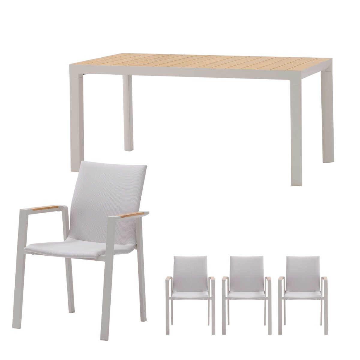 Royal Seasons Diningset 4-zits Solare Zand