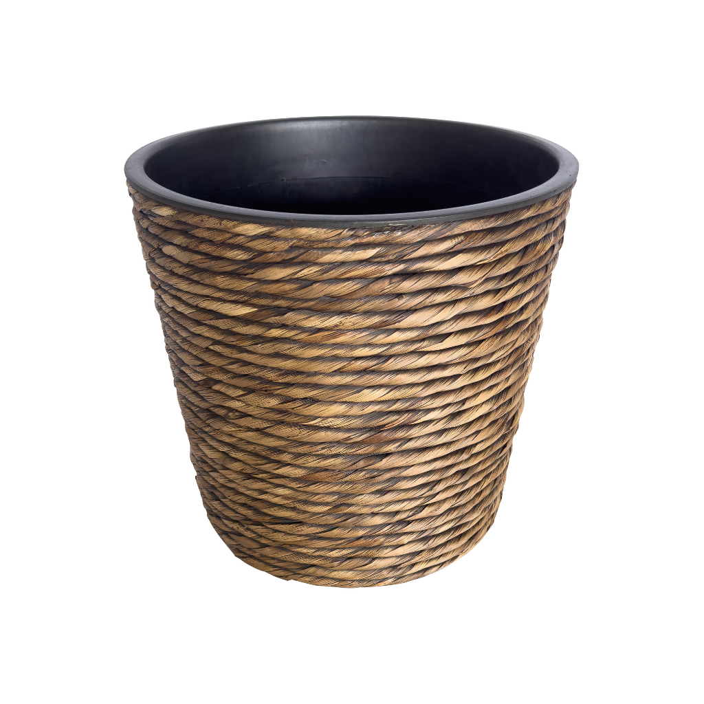 Pot twisted weave brown D 42 x H 38