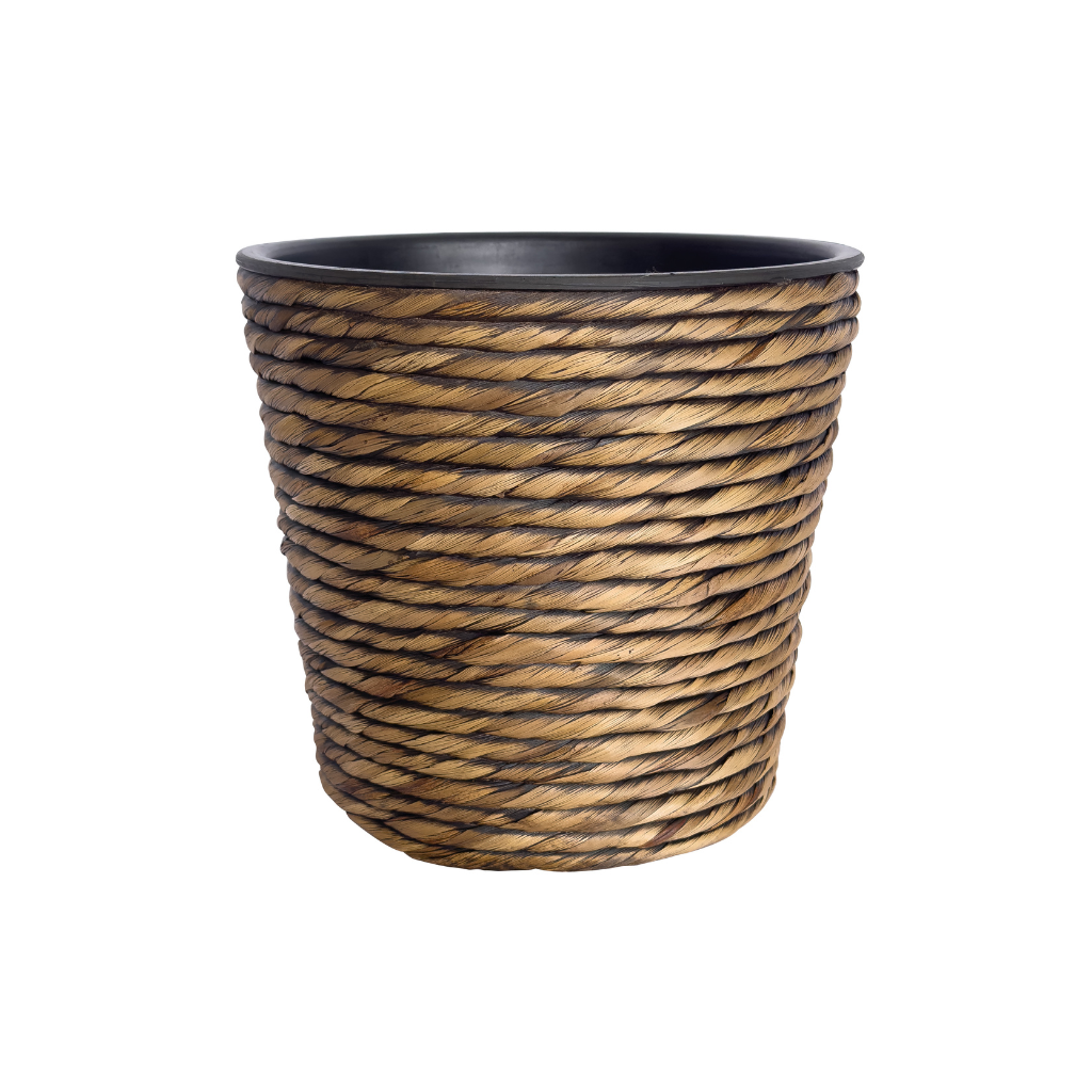 Pot twisted weave brown D 26 x H 26
