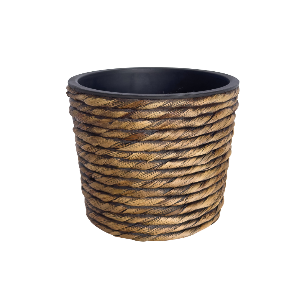 Pot twisted weave brown D 20 x H 18