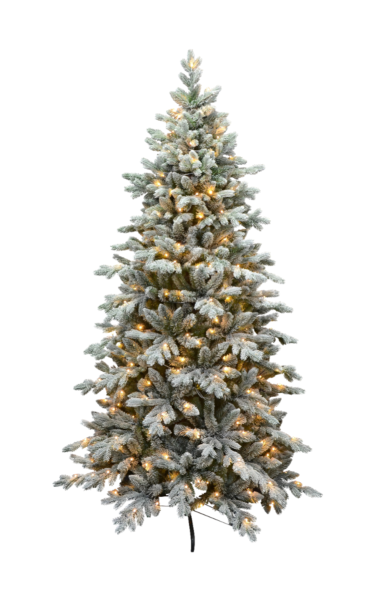Evergreen kunstkerstboom Janga sneeuw met verlichting 180 x 125 cm