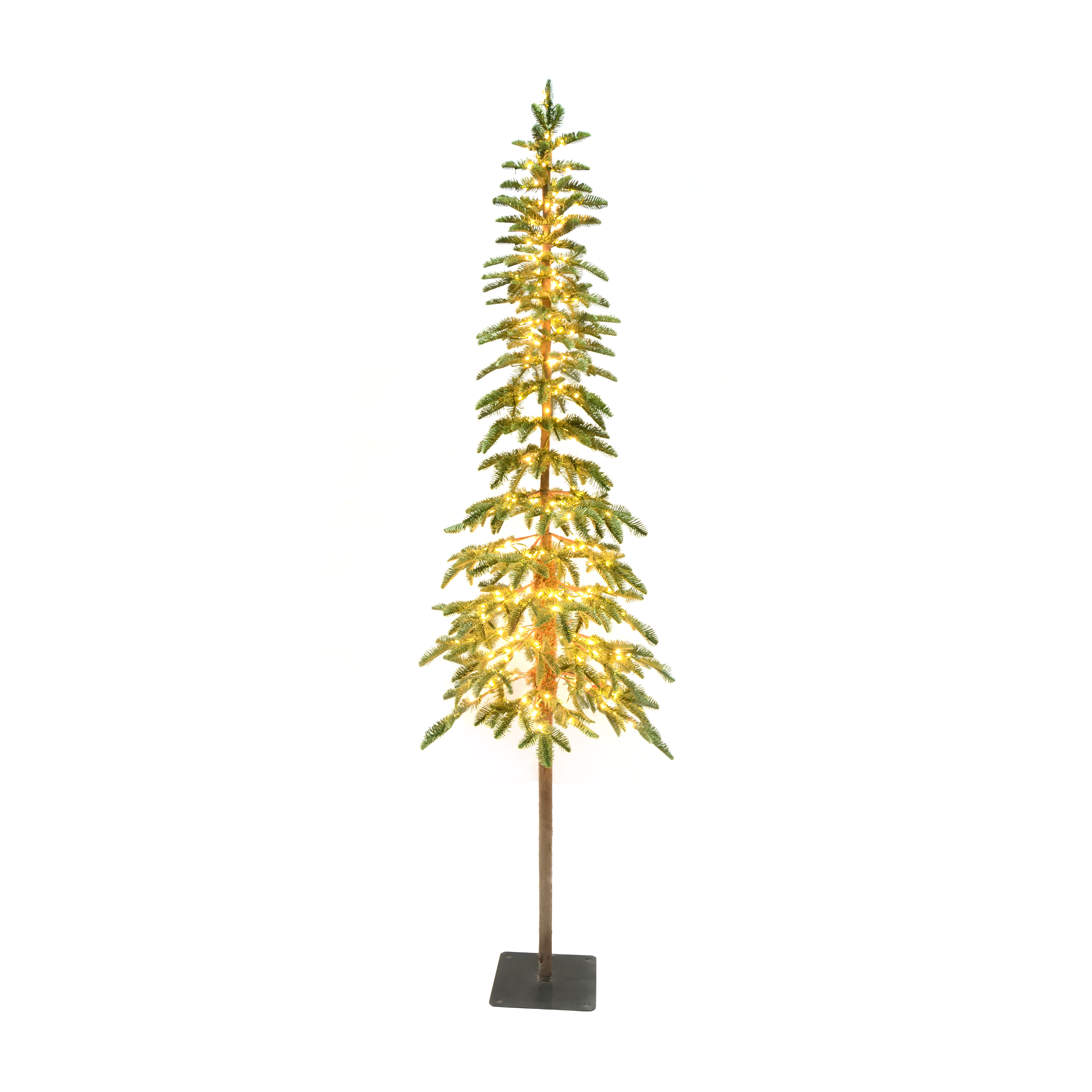 Evergreen kunstkerstboom Mountain sneeuw met verlichting en dimmer 150 x 40 cm