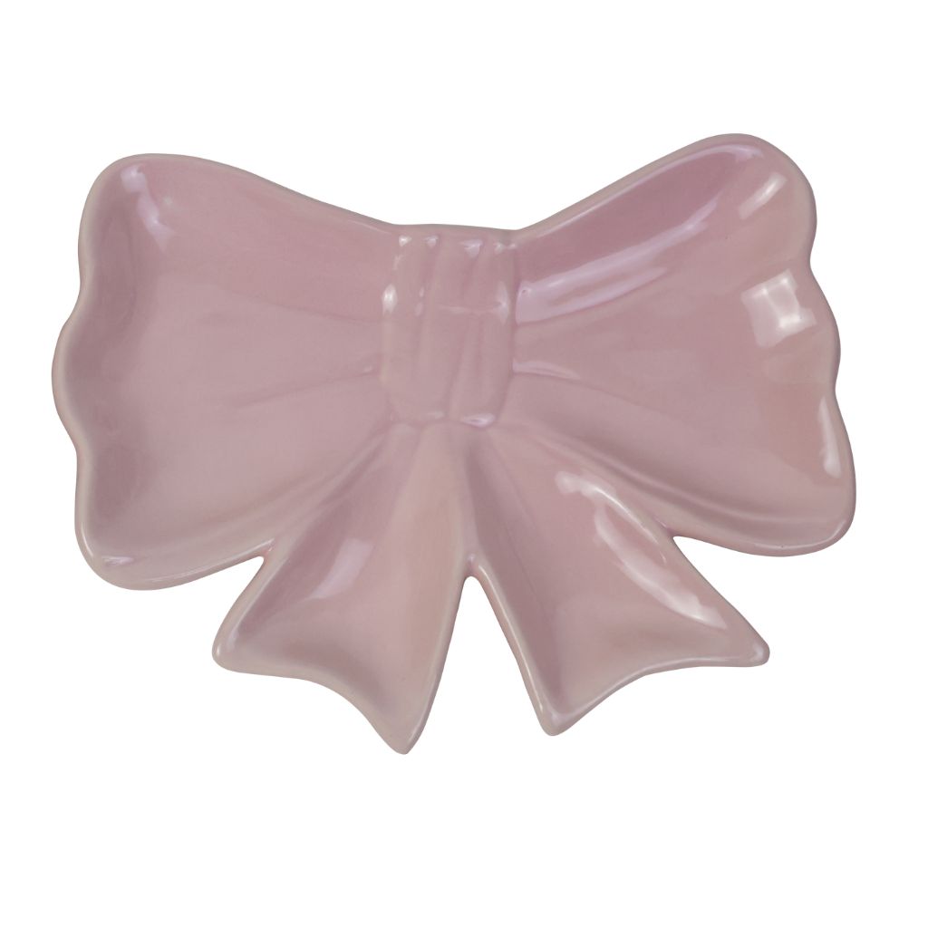 Schaaltje strik pink 21 x 16.5 cm