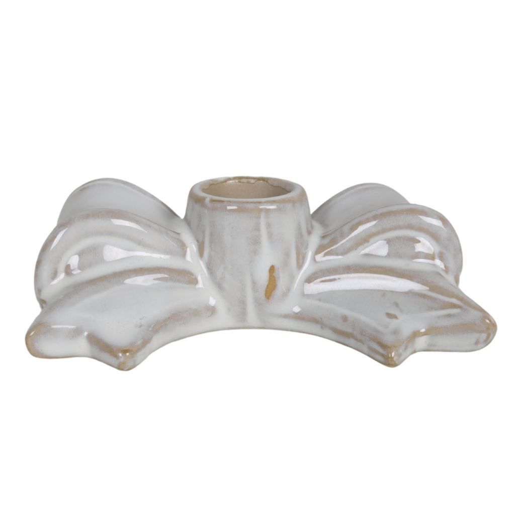 Kandelaar strik white 11.5 x 6.5 x 3.5 cm