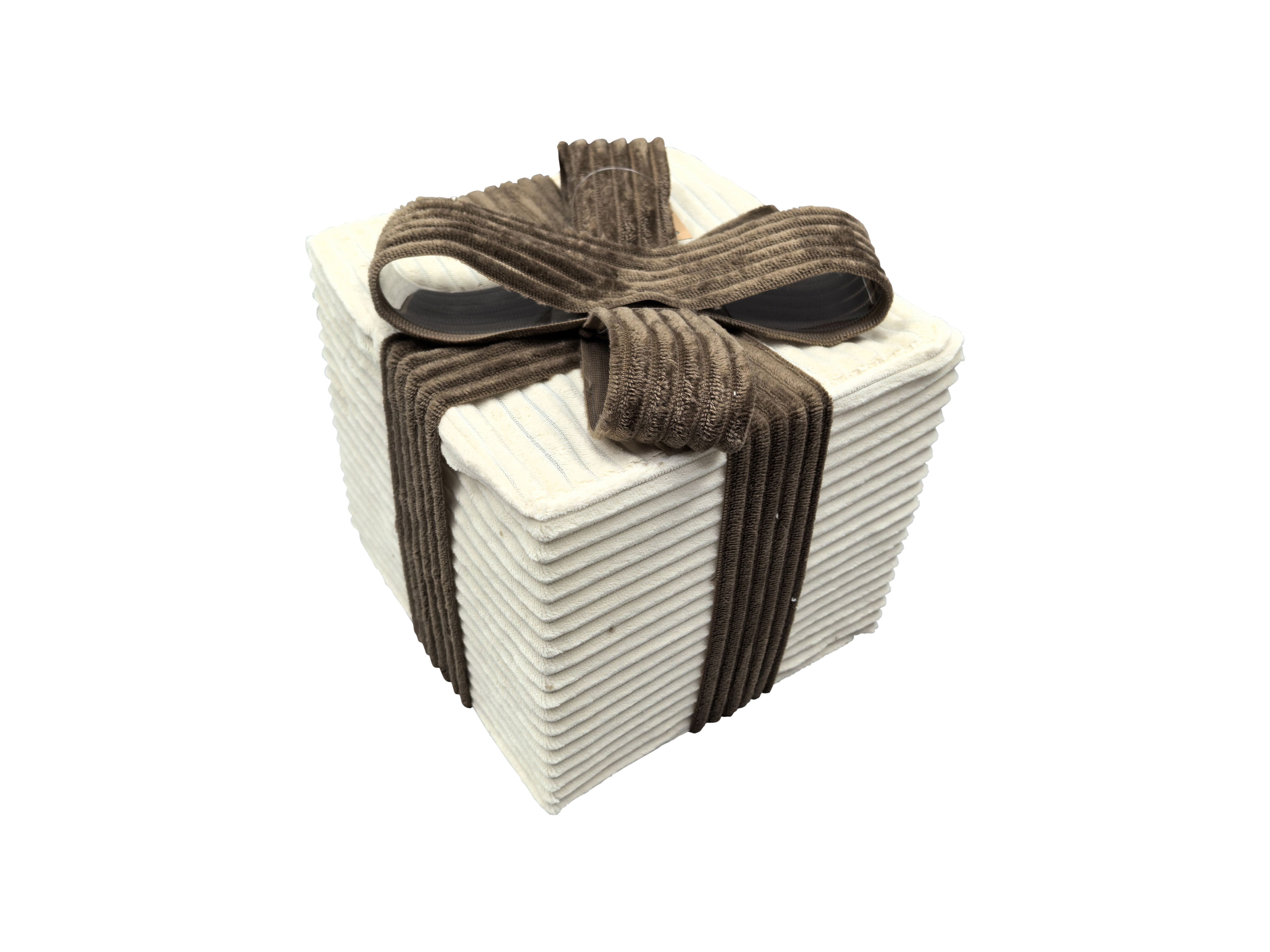 Giftbox rib beige brown M  20 x 20 x 25