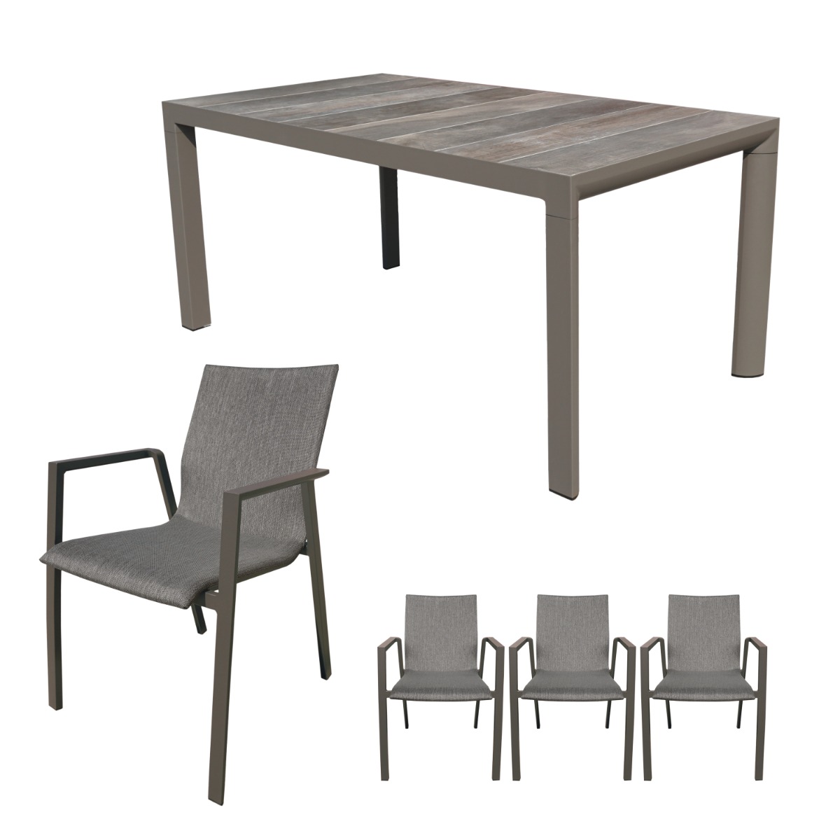 Royal Seasons Diningset 4-zits Sevilla Antraciet