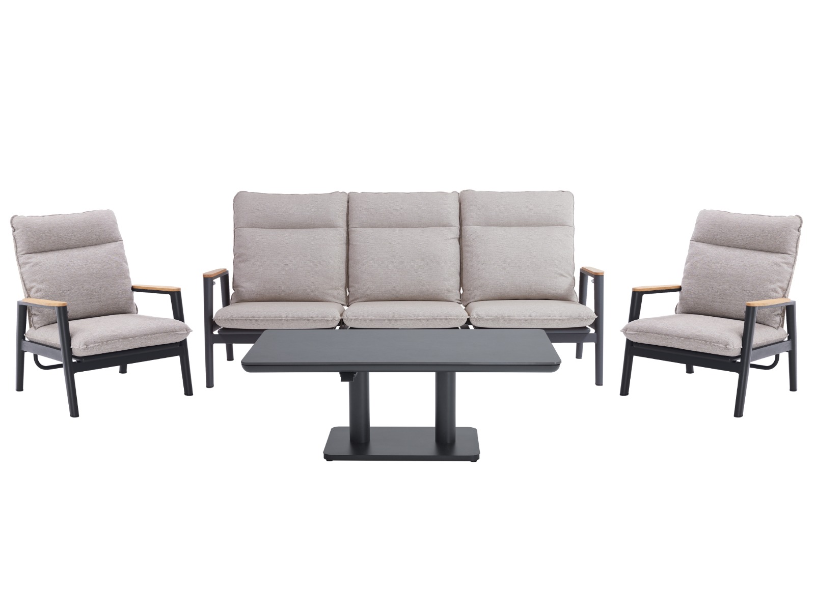 Royal Seasons Loungeset 5-zits Portland Zwart