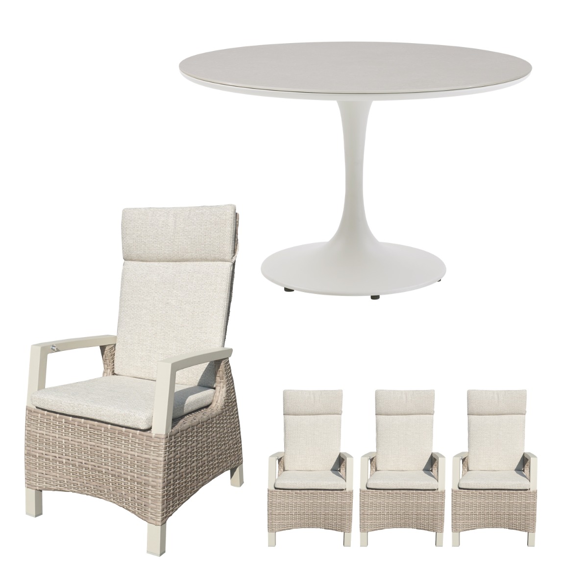 Royal Seasons Diningset 4-zits Athene Zand