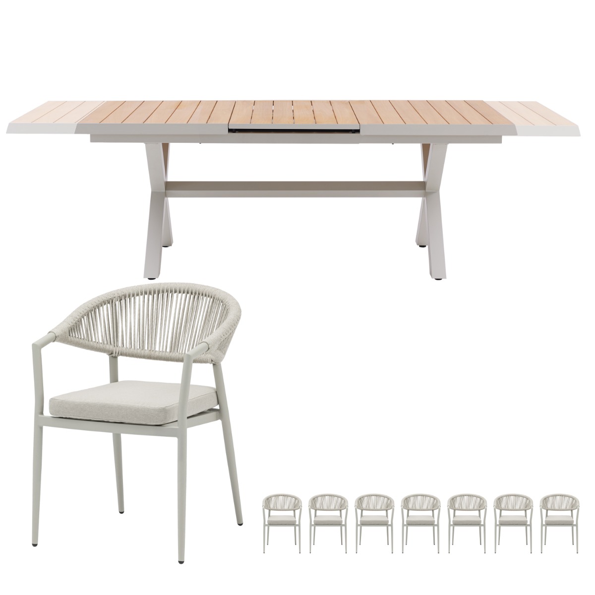 Royal Seasons Uitschuifbare Diningset 8-zits Bo Zand