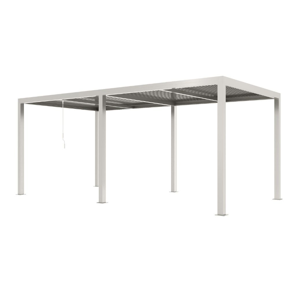 Royal Seasons Terrasoverkapping Bergamo Aluminium Zand met Verlichting 600 x 300 x 250 cm