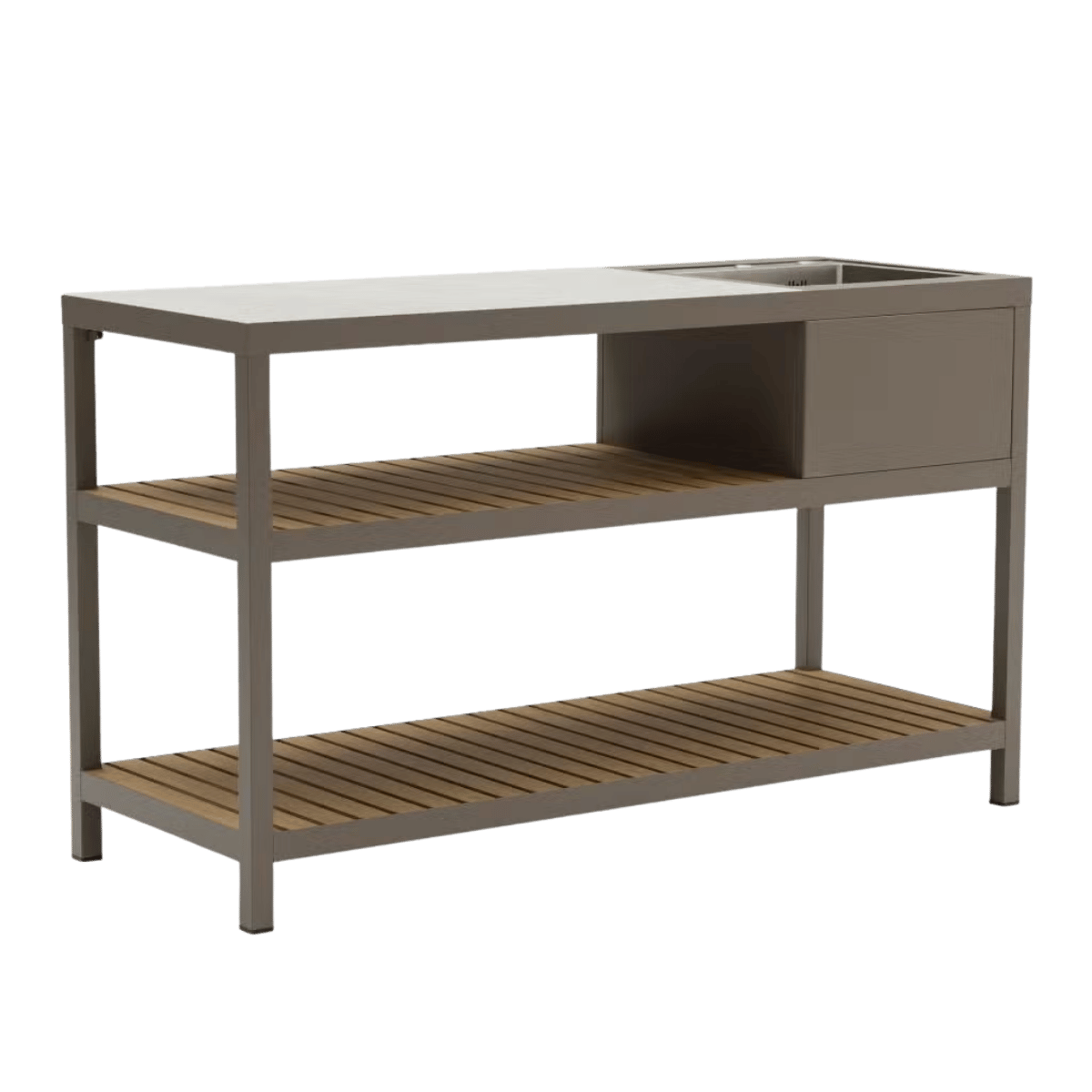 Ease Up Bolzano Buitenkeukenkast met Spoelbak 2-laags Espresso 160 x 60 x 95 cm