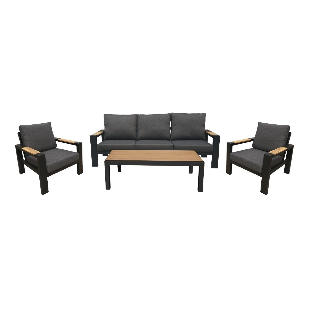Royal Seasons Stoel-bank Loungeset 5-zits Memphis Zwart