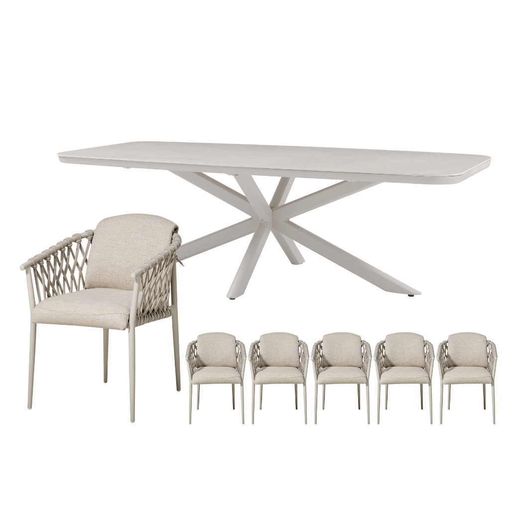Royal Seasons Diningset 6-zits Miami Zand