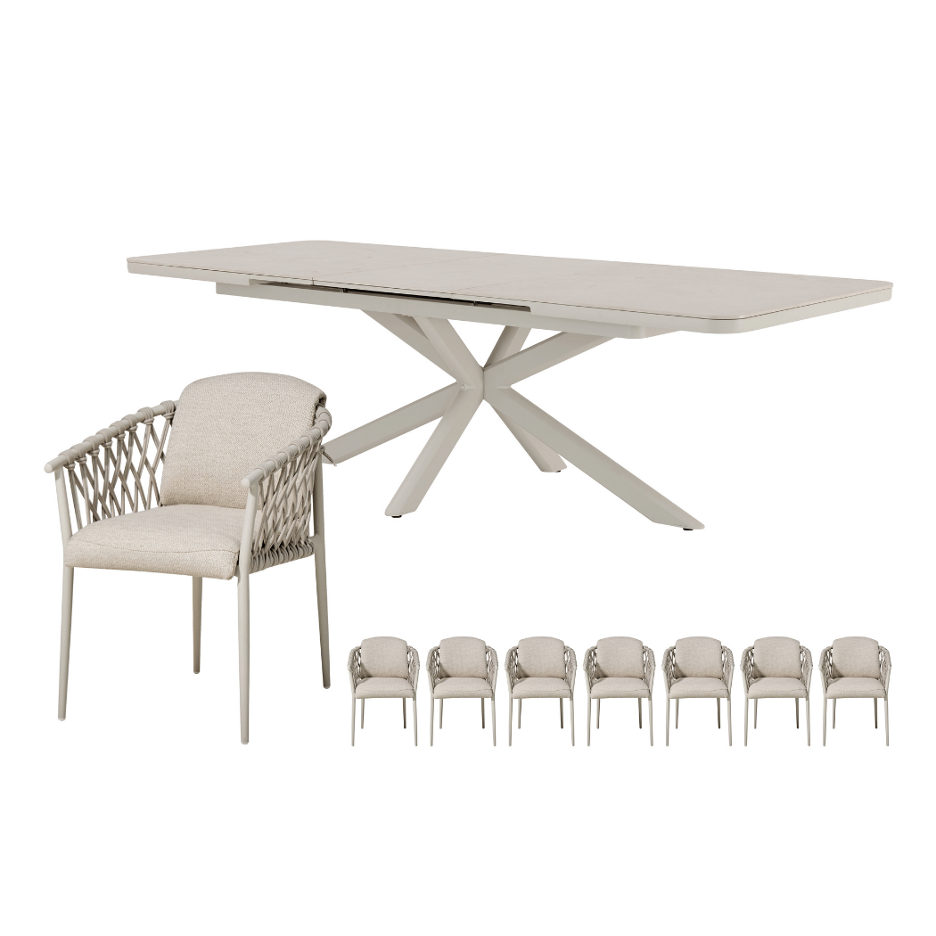Royal Seasons Diningset 8-zits Miami Zand