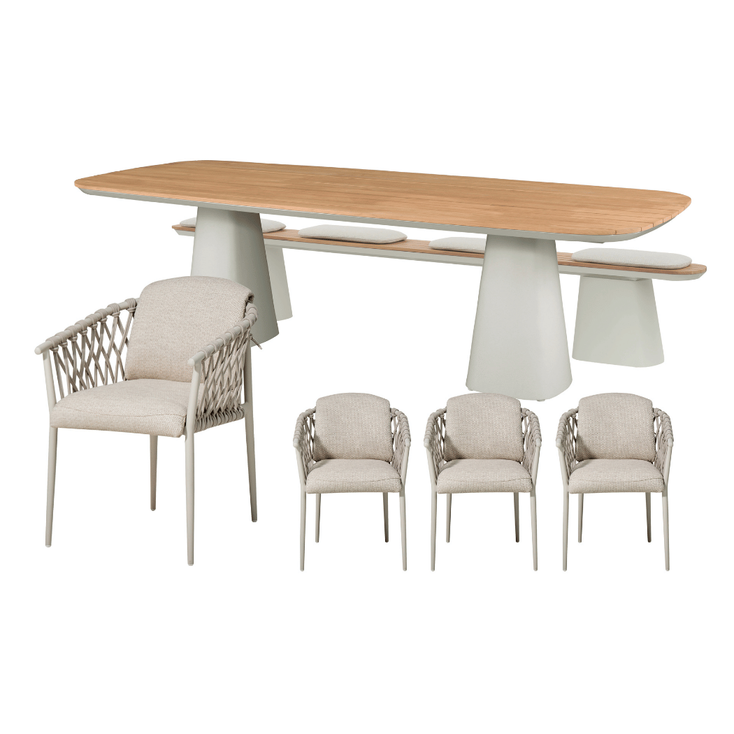 Royal Seasons Stoel-bank Diningset 8-zits Miami Zand
