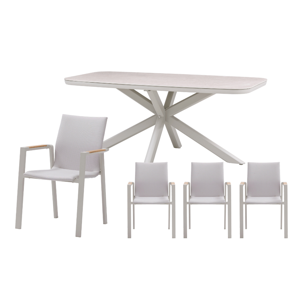 Royal Seasons Diningset 4-zits Solare Zand