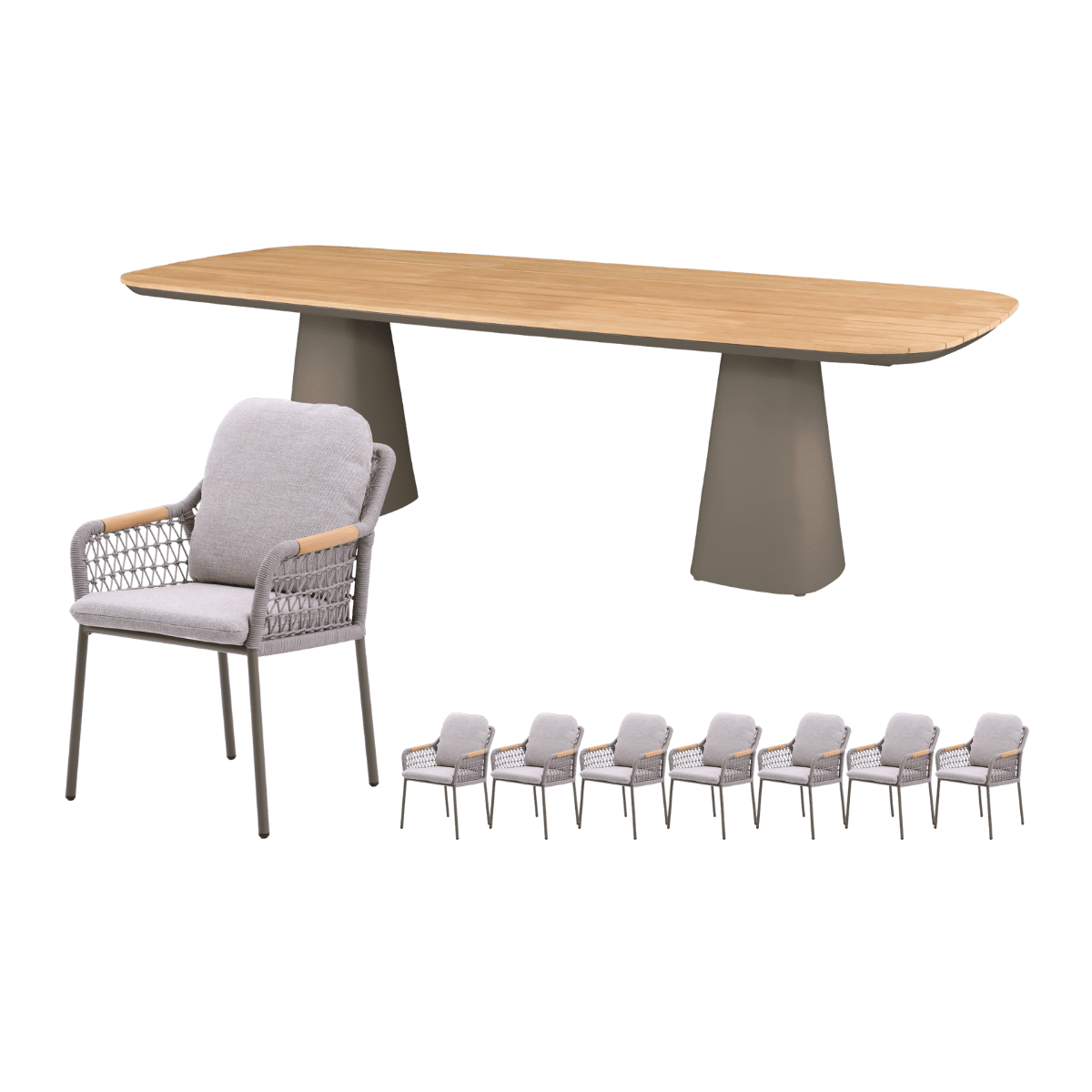 Royal Seasons Diningset 8-zits Bari Espresso