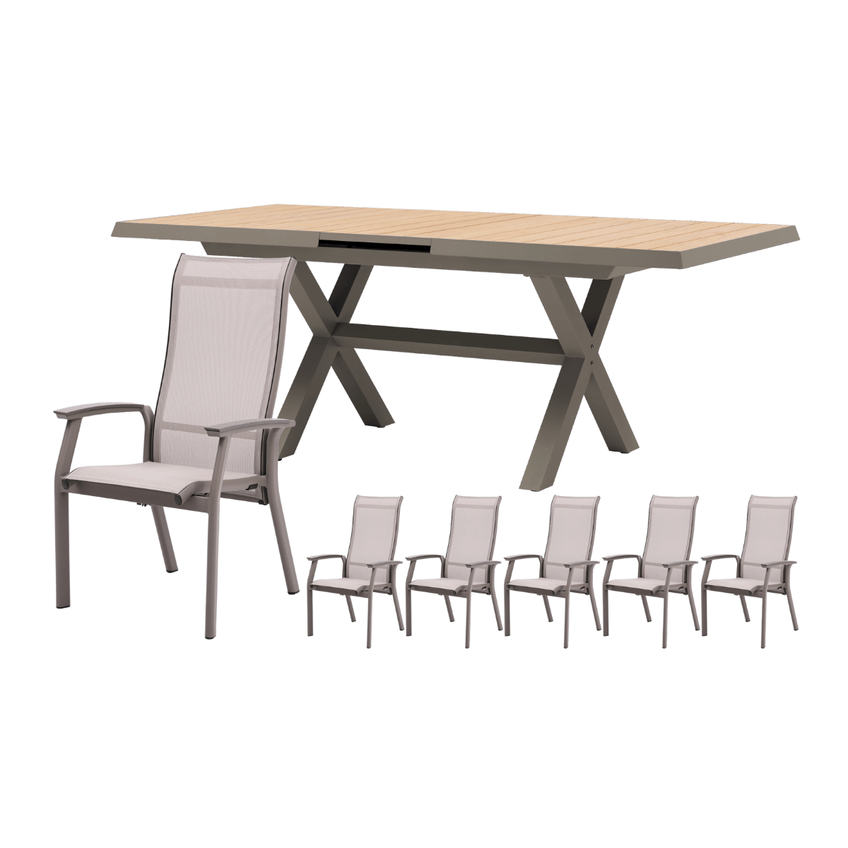 Royal Seasons Diningset 6-zits Sevilla Uitschuifbaar Espresso