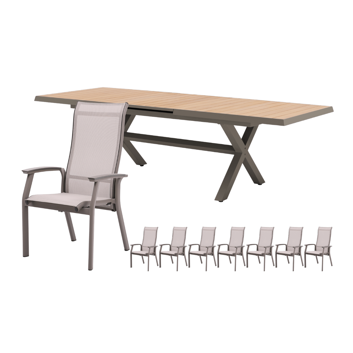 Royal Seasons Diningset 8-zits Sevilla Uitschuifbaar Espresso