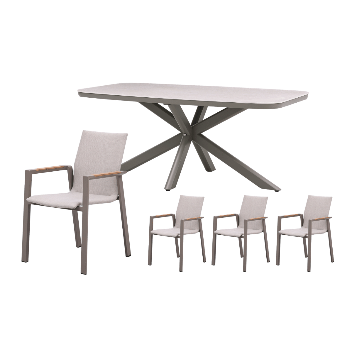Royal Seasons Diningset 4-zits Solare Espresso