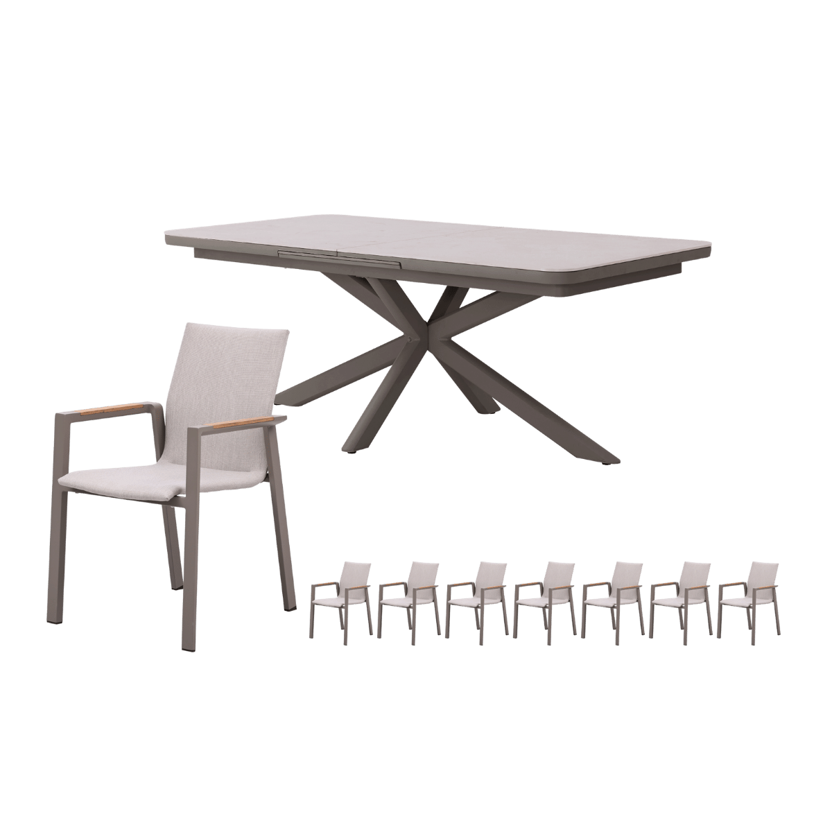 Royal Seasons Diningset 8-zits Solare Espresso