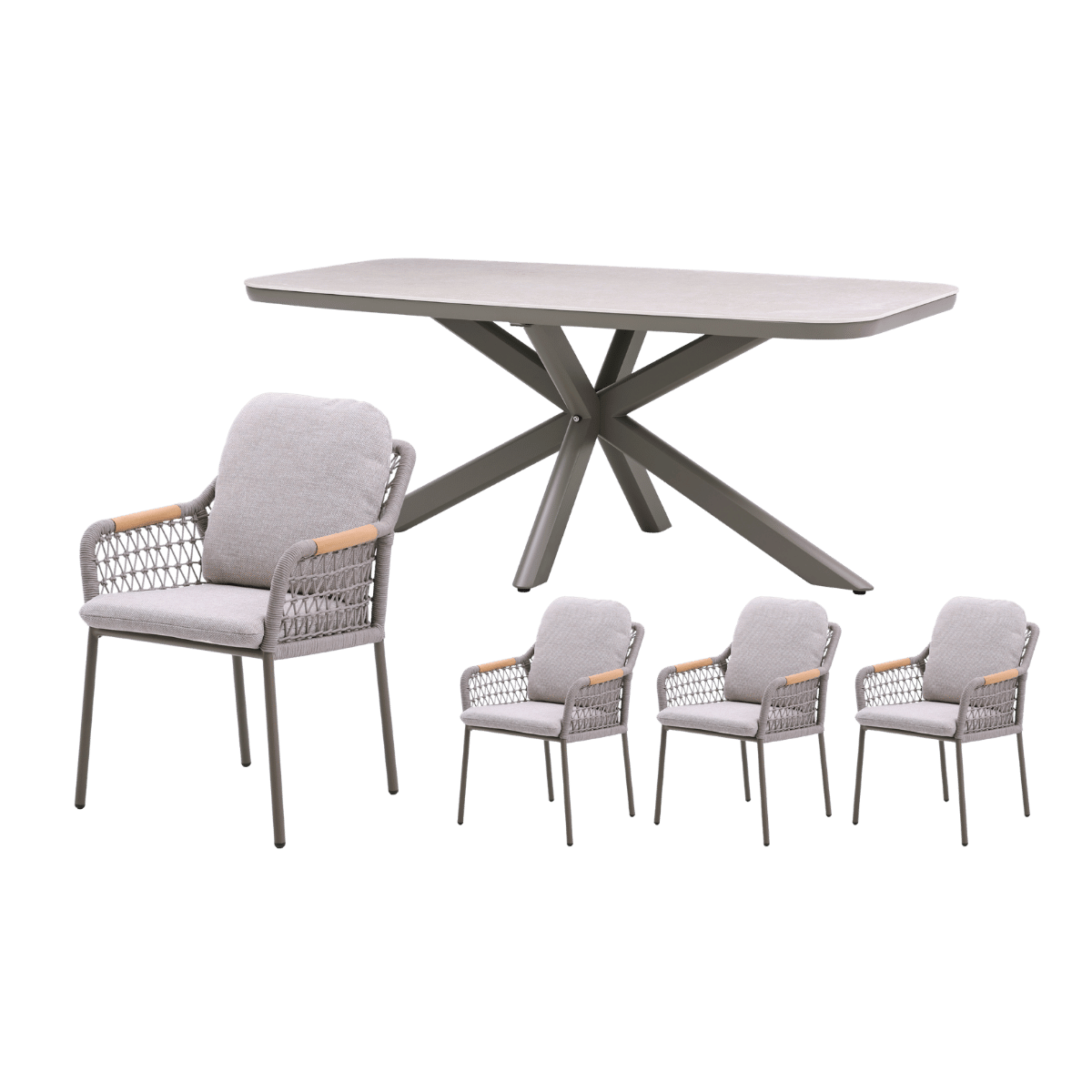 Royal Seasons Diningset 4-zits Bari Espresso