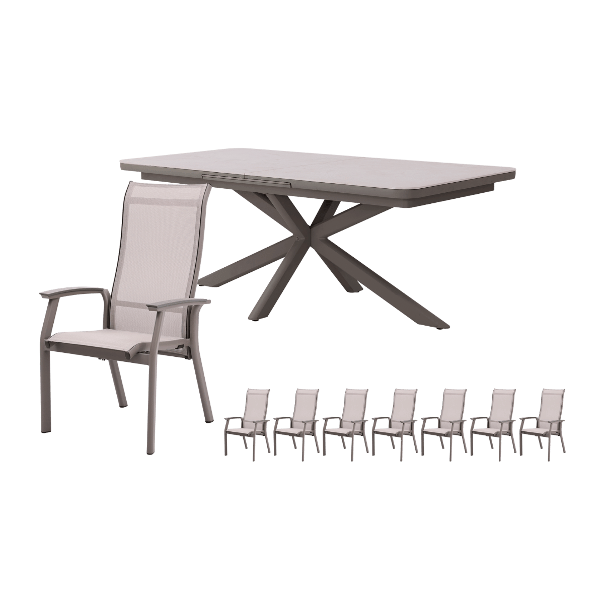 Royal Seasons Diningset 8-zits Sevilla Uitschuifbaar Espresso