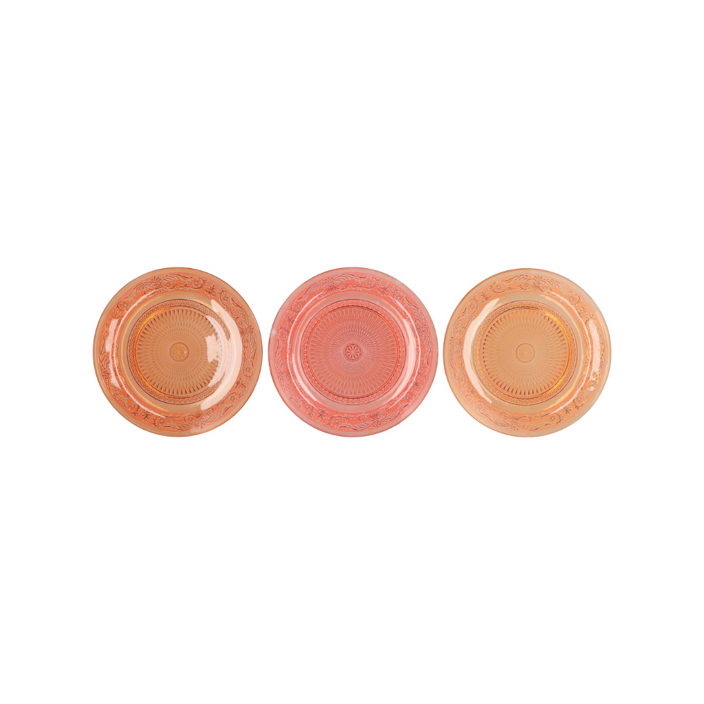 Dayah Coral Sunset Glass Plate 32.5 cm