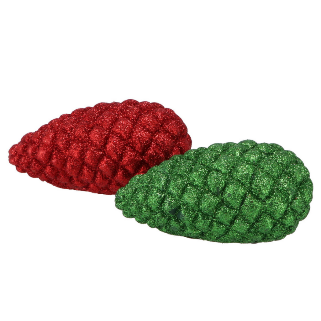 Jingle Red/Green Pinecone 10 cm