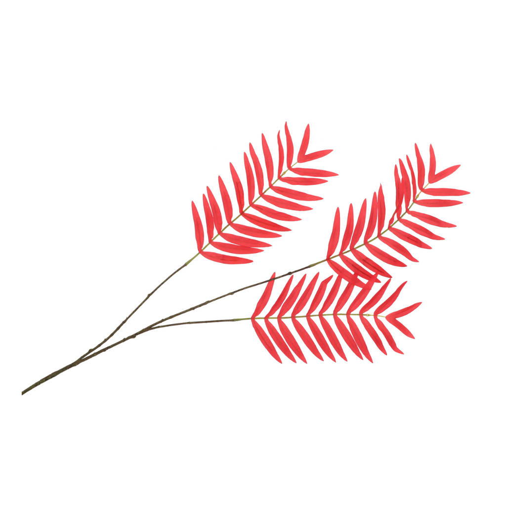 Kunstbloem Zijde Palmblad Rood 87cm