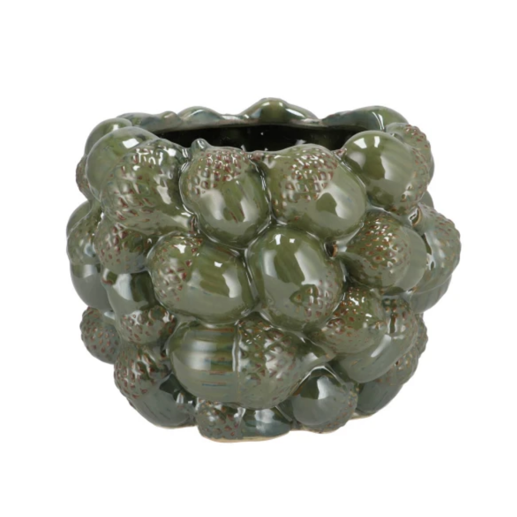Milou bloempot eikels majestic groen 20 x 16 cm