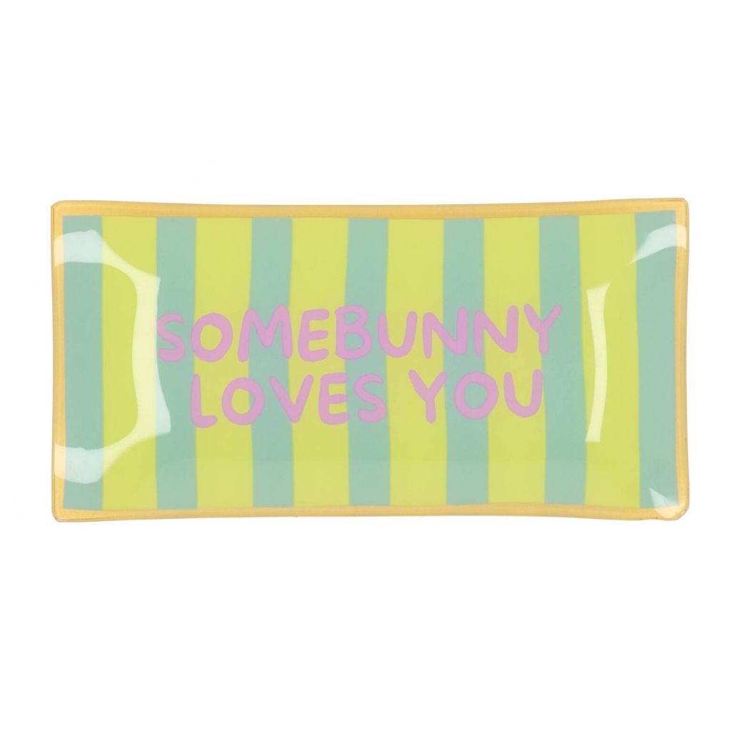 Daan Kromhout Design Bord Rechthoek Somebunny Loves You 20 x 10 x 2 cm
