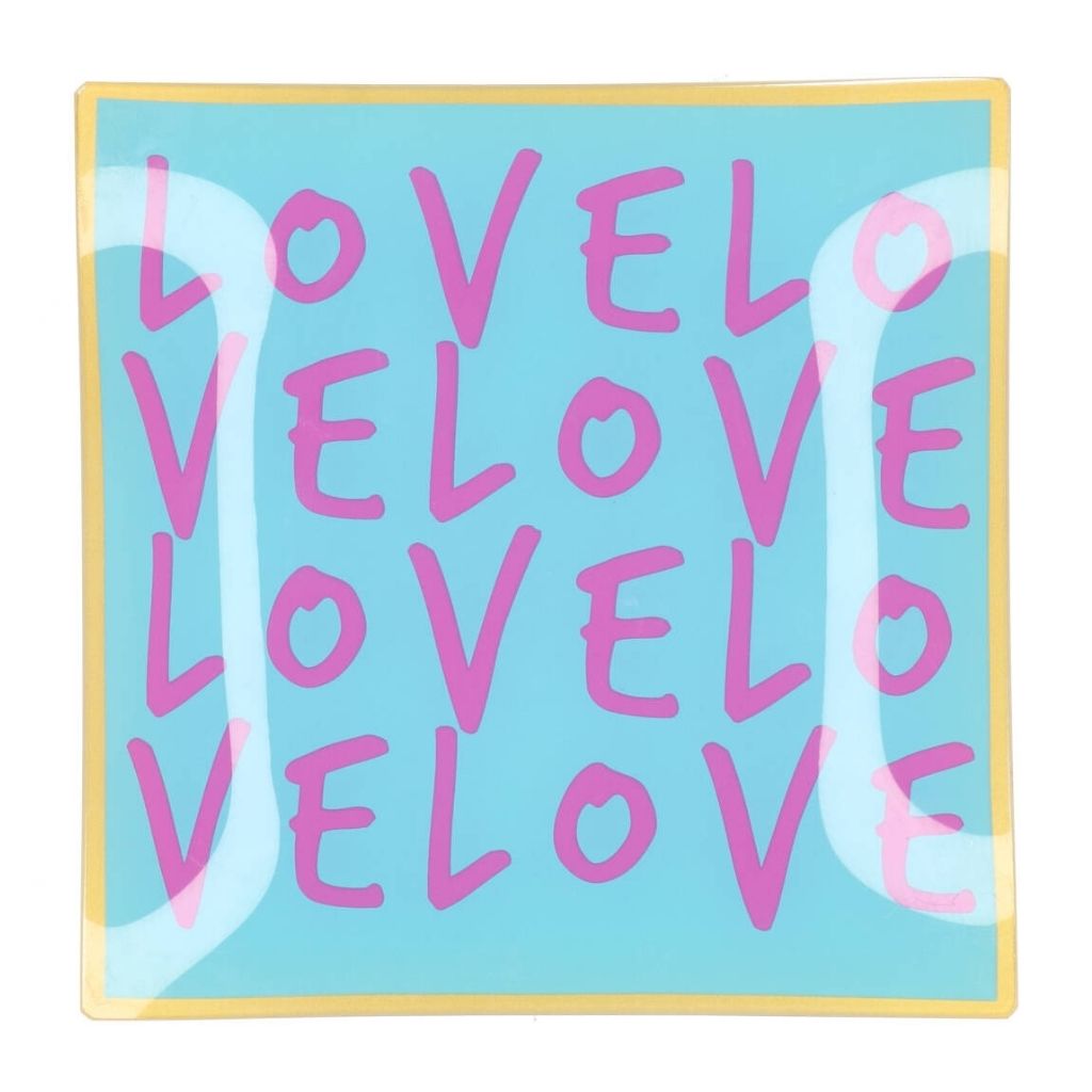 Daan Kromhout Design Bord Vierkant Love Love Love 18 x 18 x 2 cm