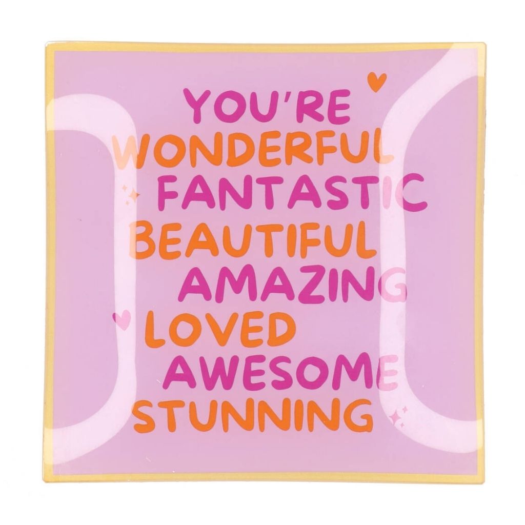 Daan Kromhout Design Bord Vierkant You're Wonderful 18 x 18 x 2 cm
