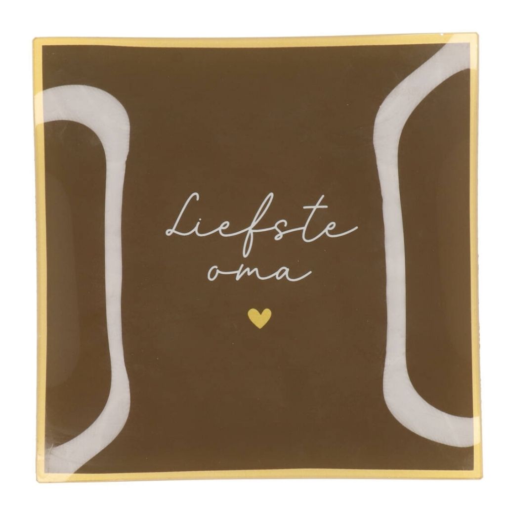 Daan Kromhout Design Bord Vierkant Liefste Oma 18 x 18 x 2 cm
