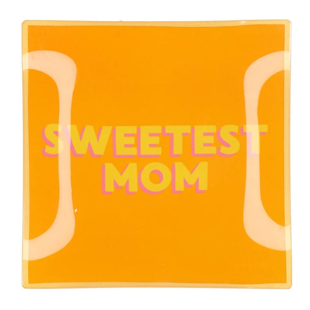 Daan Kromhout Design Bord Vierkant Sweetest Mom 18 x 18 x 2 cm