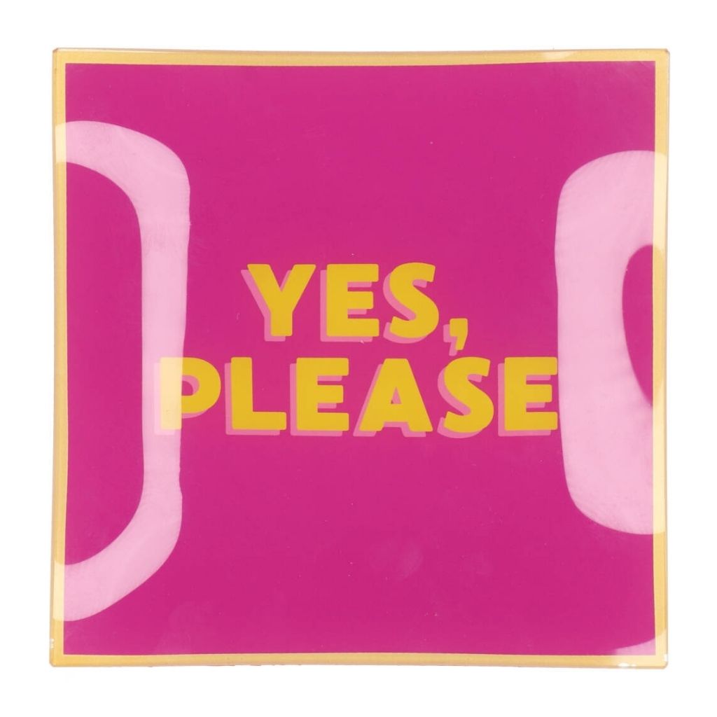 Daan Kromhout Design Bord Vierkant Yes, Please 18 x 18 x 2 cm