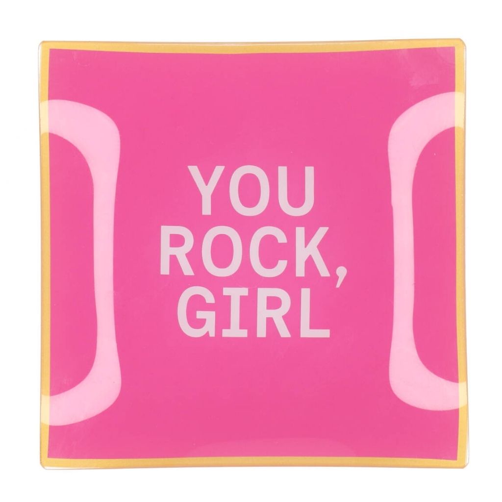 Daan Kromhout Design Bord Vierkant You Rock Girl 18 x 18 x 2 cm